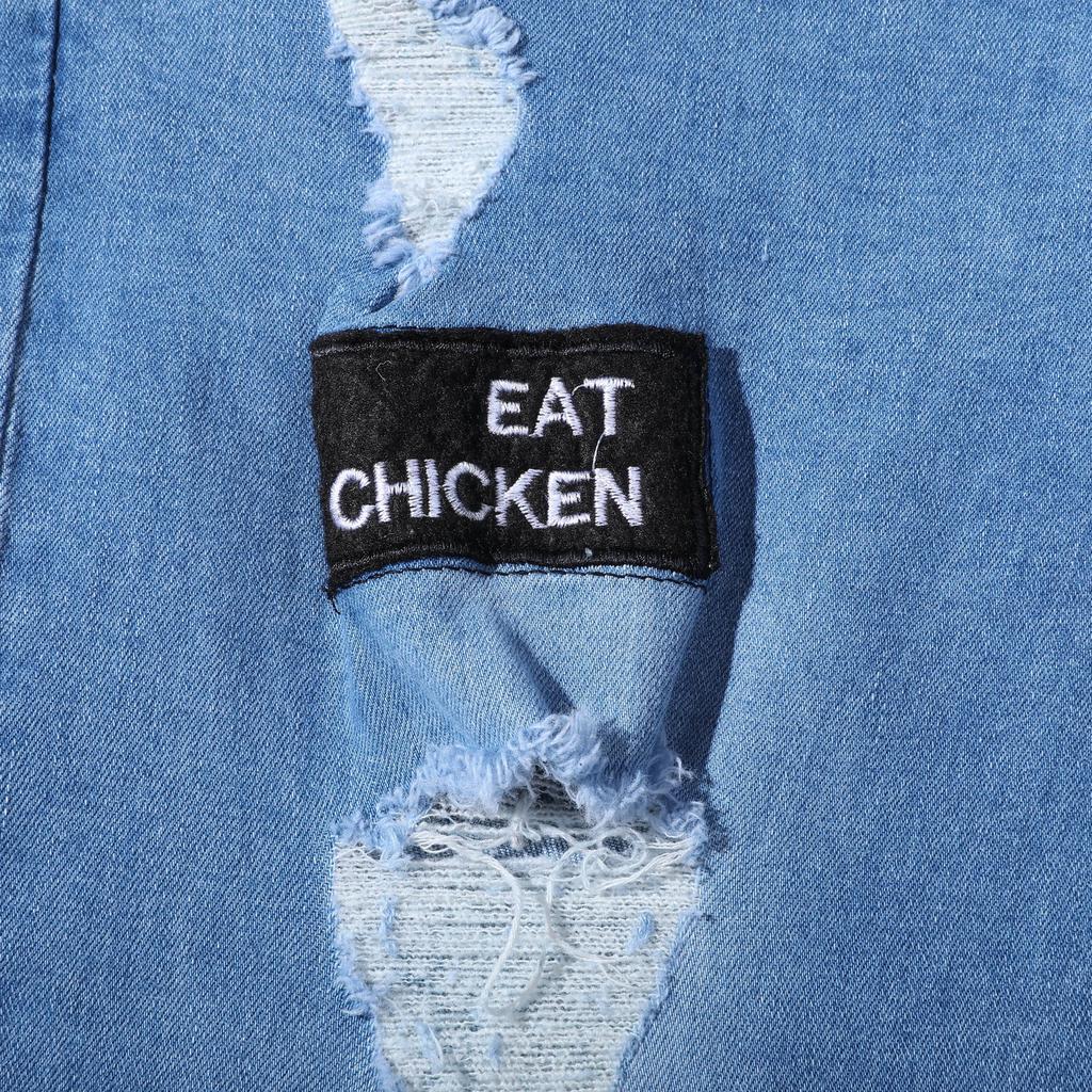 Spring Men's Fashion Jeans with Holes and Trendy Slim Fitting Jeans