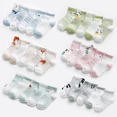 5 Paires/lot 0-3A Chaussettes Bébé Nourrisson Chaussettes Bébé pour Garçons Filles Coton Maille Nouveau-né Tout-petit Premiers Pas Vêtements Bébé Accessoires
