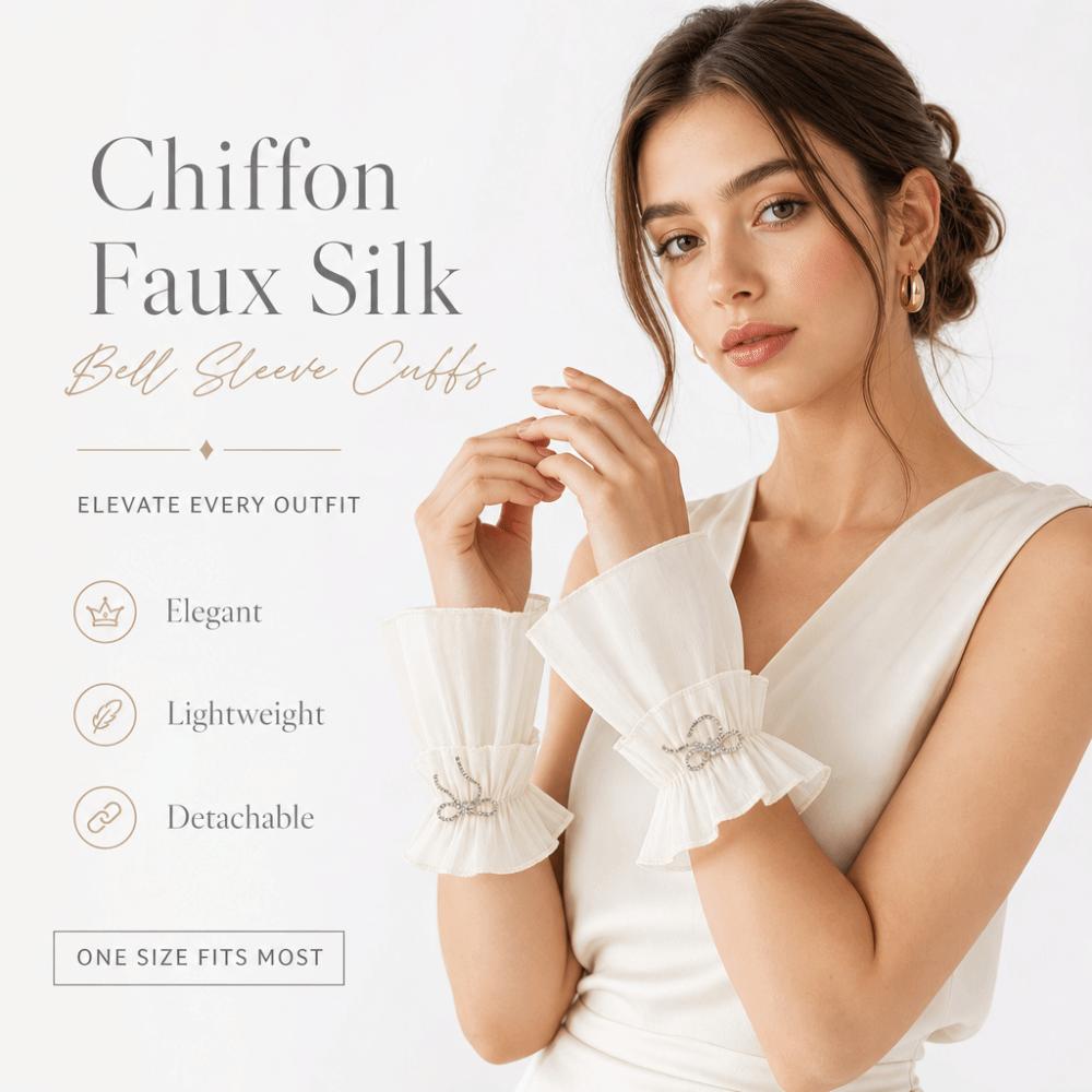 Ruched Pleated Detachable Cuffs Fingerless Gloves Nail Art Accessories Lace Fake Sleeves Cuffs Crystal Bow Chiffon Sleeves