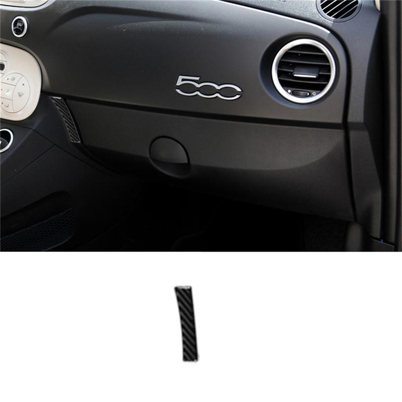 Black Car Interior Decoration Protection Carbon Fiber Sticker For Fiat 500 2012-2015 With Navigation System
