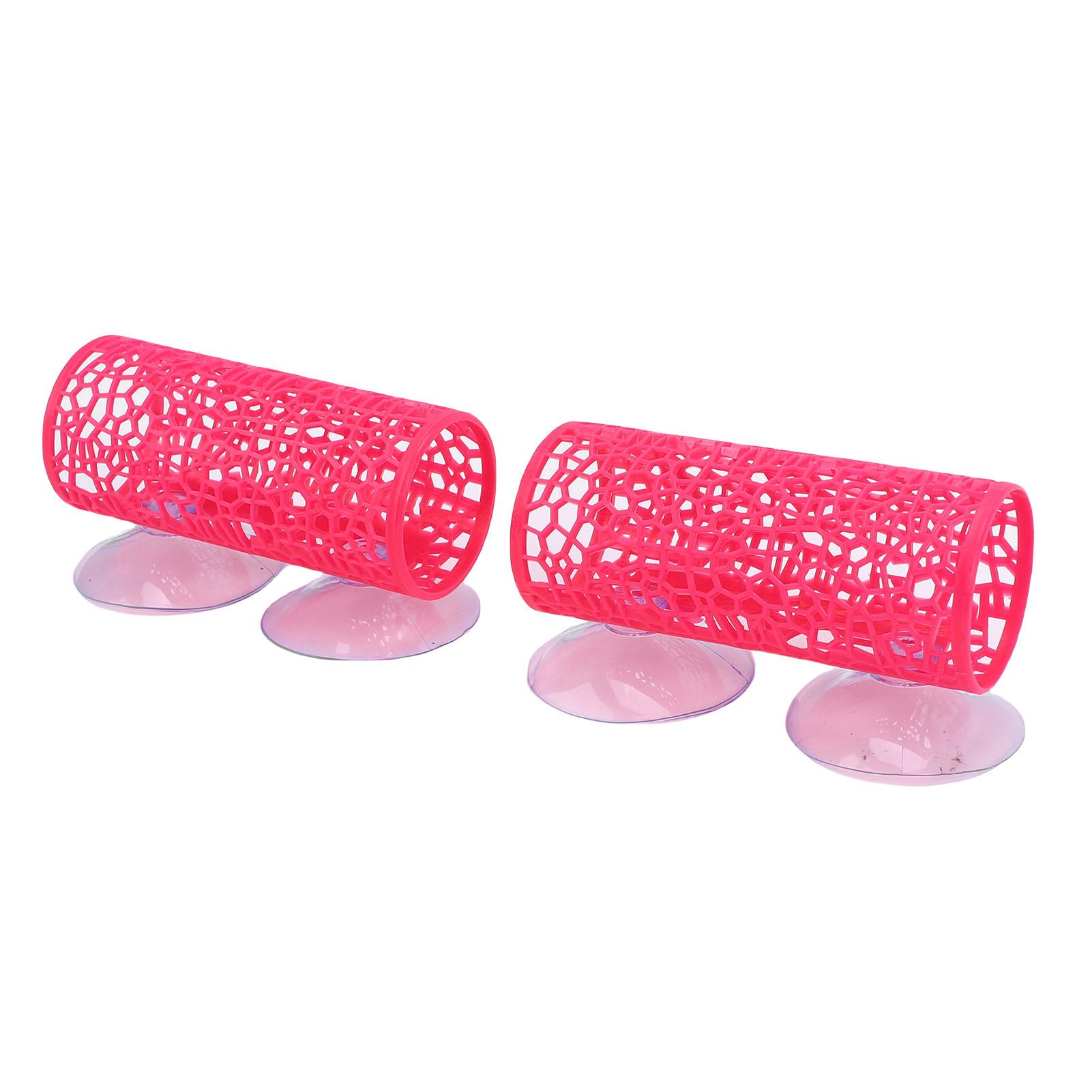

2PCS Betta Tunnels Easy Cleaning Betta Fish Hideout Hollow Tunnel Hammock Decors for Aquarium Pink рожевий