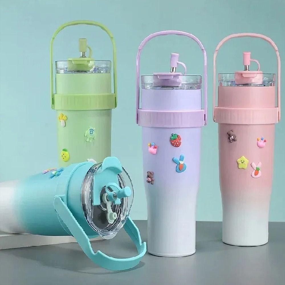 1200ML Vacuum Insulated Tumbler Large-capacity Insulated Straw Cup Gifts Water Bottle