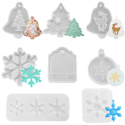 Christmas Tree Aromatherapy Wax Silicone Mold Snowflake Elk DIY Aroma Gypsum Plaster Silicone Mould For Car Pendant