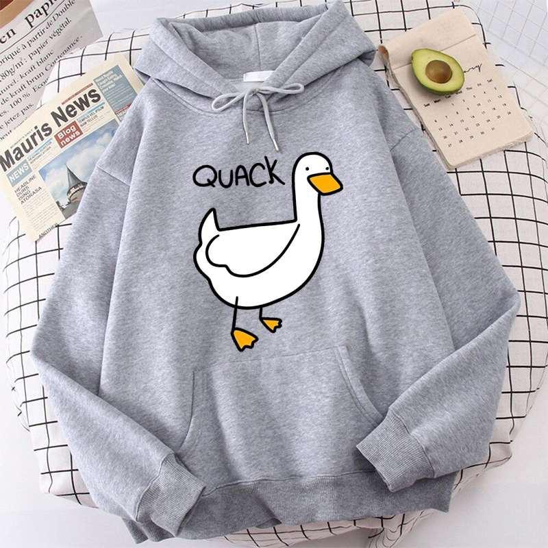 Süßer Enten Hoodie Modischer Druck Damen Freizeit Pullover Hoodies Winter Herbst Sweatshirt Teenager Hoodie