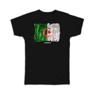 Gift T-Shirt : Algeria Flag Africa Travel Expat Country Watercolor