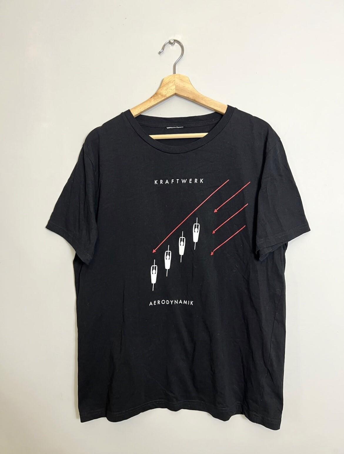 Rare Vintage 00s Kraftwerk Aerodynamik 2004 tee Rave Aphex Large black Unisex T-Shirt M