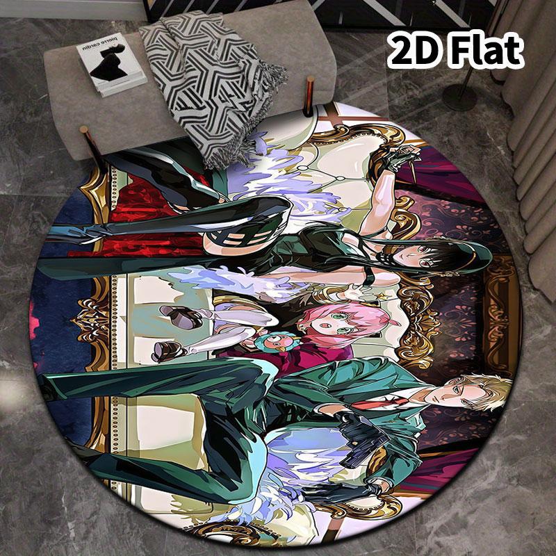 Spy Family Round Area Rug Carpet Rug For Living Room Bedroom Sofa Playroom Decor Nonslip Floor Mat