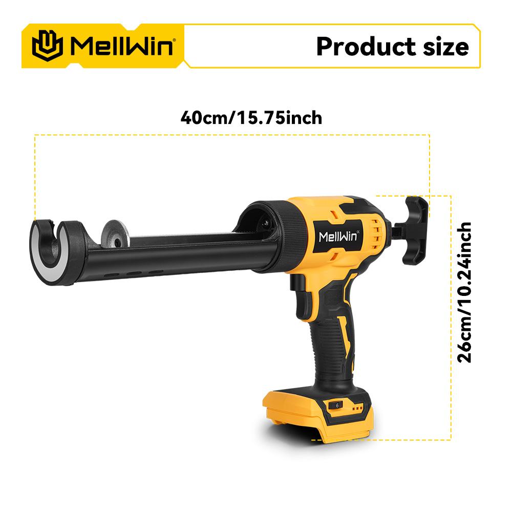 MELLWIN 10 Oz/300 Ml Glass Glue Caulking Gun Cordless Doors & Windows Electric Sewing Gland Tool For Makita 18V Battery Pin
