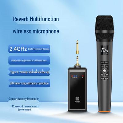 2.4G Wireless Microphone with Reverb for Adjustable High/Low Tones - Ideal for Home, KTV, Outdoor Live Broadcasts, and Stage Performances