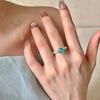 Women Paraiba Green Mint Wave Ring 3 Carat Green Diamond Wedding Band Light Luxury Micro Pave Fashion Jewelry