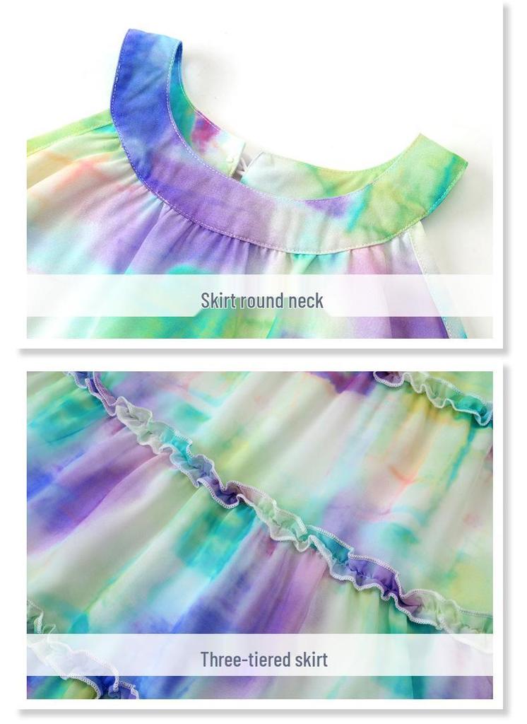 Rodzinne stroje plażowe tie-dye: Zestaw spódnic dla mamy i syna/córki