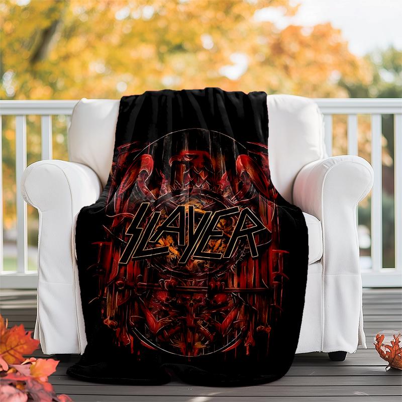 Slayer Blood Dripping Flannel Blanket Soft All-Season Throw, Design for Camping, Car Travel, Hiking Sofa, Bed, Office Perfect Gift for Parties