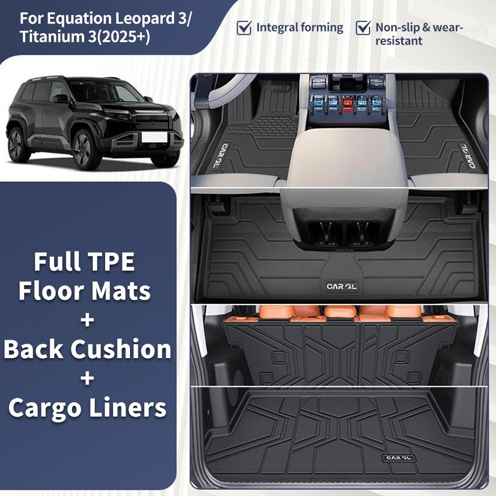For BYD Equation 2025 Leopard 3 Titanium 3 Set TPE Car Floor Mats & Cargo Liners Waterproof Protector Auto Interior Accessories