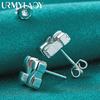 925 Sterling Silver Square Stud Earrings For Women Wedding Party Charm Jewelry