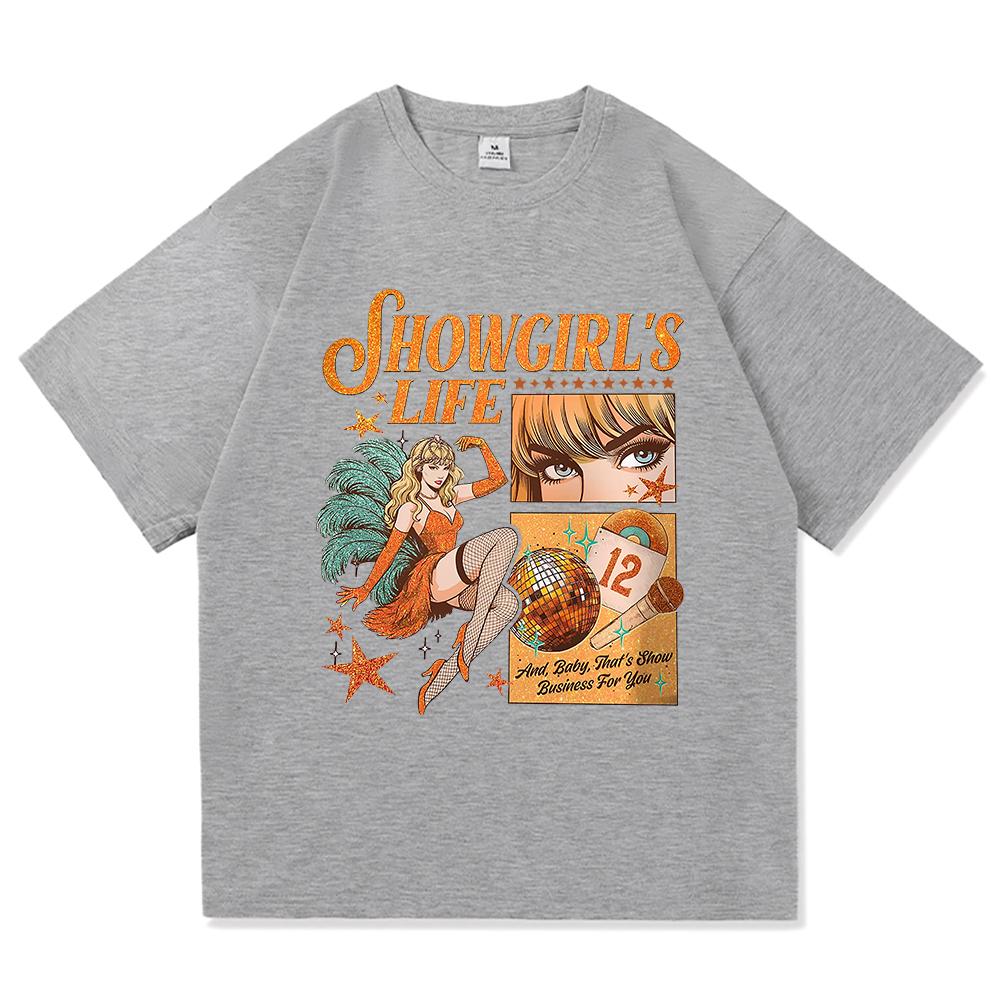New Album The Life of A Showgirl T Shirt Fashion UnisexWomen Aesthetic TS TShirt Unisex High Quality Vintage Cotton Tees Shirts