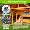 25W 12V Solar Fan Outdoor Fan with 2 IPX7 Waterproof Fans, Pet Chicken Coop Cooling Fan Set