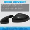 2Pcs Car Side Wing Rearview Mirror Cover Cap Decorate  Trim For Ford Fiesta MK8 2018    -2024 Carbon Fiber Black