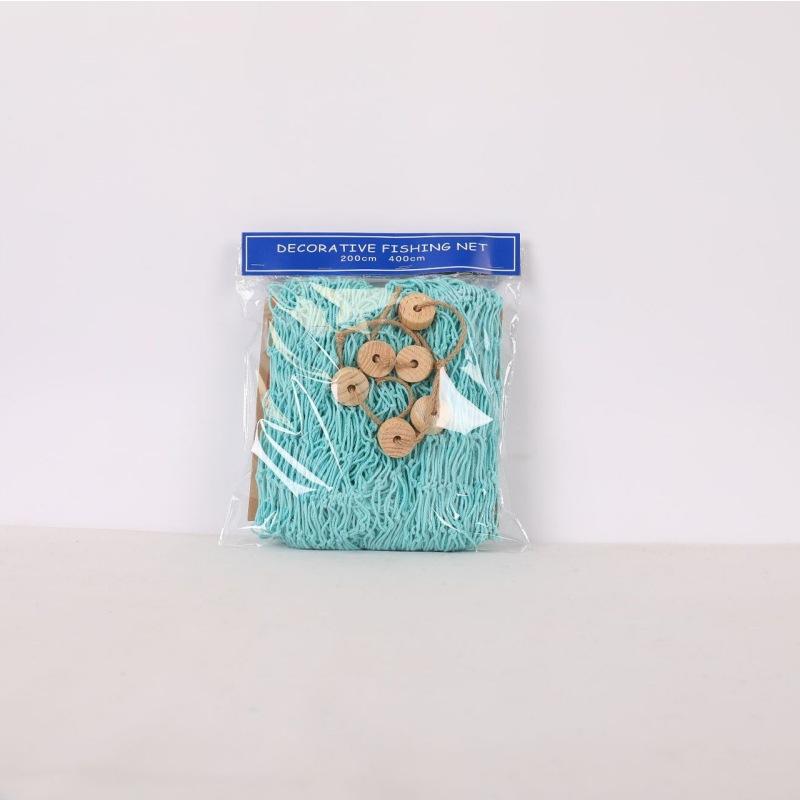 Mediterranean Decorative Fishing Net, Thick Thread Cotton and Linen Rope Shell Background Wall Creative Photo Decorative Hanging Net