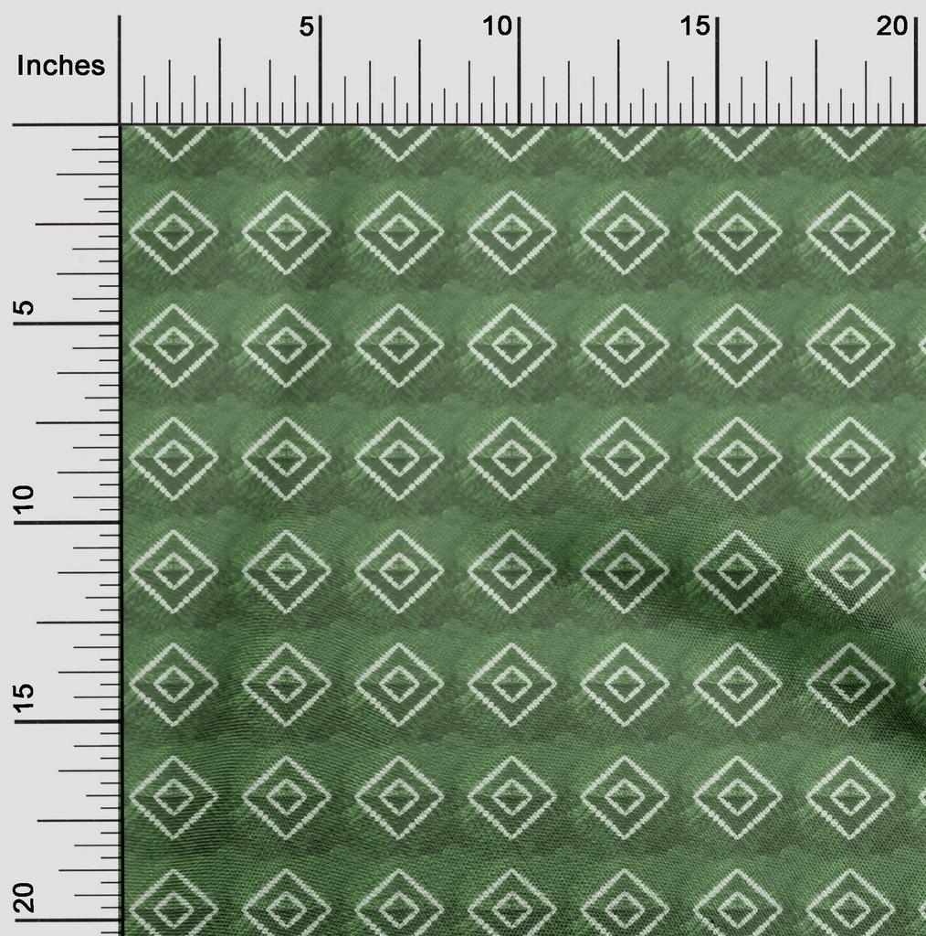 oneOone Cotton Flex Green Fabric Asian Tye & Dye Sewing Fabric By The Yard Printed Diy Clothing Sewing Supplies 40 Inch