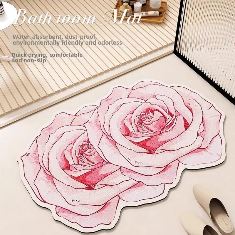 

Квітковий килимок для підлоги Діатомітовий килимок для ванної кімнати Нековзкий Супервбираючий Килим для підлоги у ванній кімнаті Килим для пральні Кухонний килим Домашній декор 40*60cm