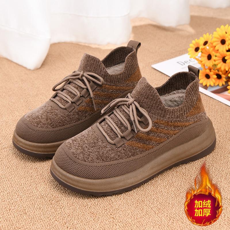 Cotton Shoes Women's Winter Velvet Thickened Warm Non-slip Soft-soled Cotton Boots Middle Old Mother Shoes Outdoor Cold-proof Snow Shoes