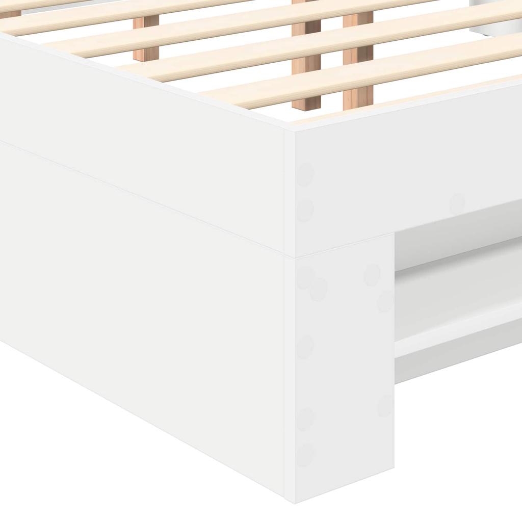 Bed Frame with Headboard White 180 x 200 cm Engineered Wood