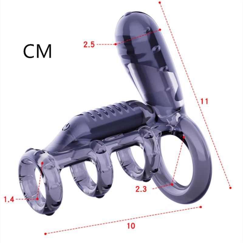 Dual Vibration Cock Penis Rings Delayed Ejaculation Sex Toys For Men Couples Flirting Adult Games Soft TPE Reusable