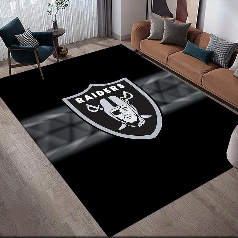 Las Vegas Raiders2 Flannel Pattern Square Carpet,Area Rug,Carpet Rug for Living Room Bedroom Sofa Playroom Decor,Non-slip Floor Mat