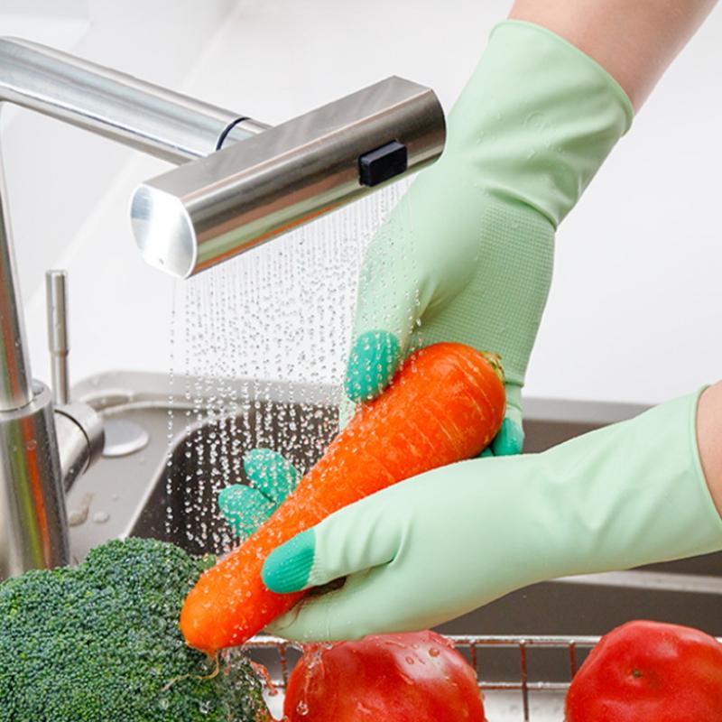 1 Pair Colorful Household Cleaning Gloves, Kitchen Dishwashing Gloves, Non-Slip Household Gloves, Suitable For Small Large Hands