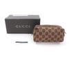Pristine GUCCI Cosmetics Pouch Using Leather Brown GG Canvas Women 002058 Used