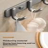 Space Aluminum Bathroom Hook No Drilling Strong Adhesive Coat Hook For Bathroom Kitchen Wall Mounted Clothes Hanger