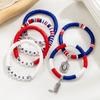 6 pieces of Independence Day color matching soft ceramic bracelet, multi-layer stacked Western style cowboy hat boots bracelet