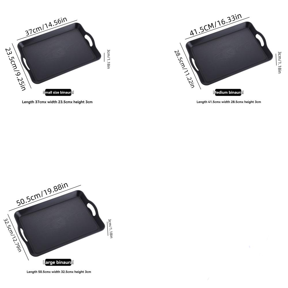 1pc Serving Trays with Handles Trays for Eating Multi Purpose Plastic Tray Rectangular Anti Skid Decorative Food Tray for Restau