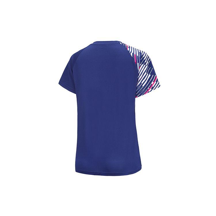 YONEX Color Block Quick Dry Breathable Badminton Sports Raglan Sleeve T-Shirt Women Tops Navy-Blue 210181BCR-629