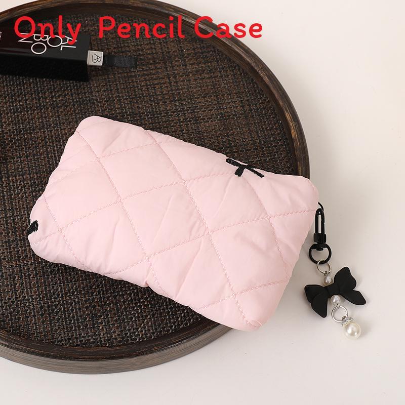 Embroidered Butterfly Bow Cosmetic Bag With Drawstring Closure For Travel And Storage