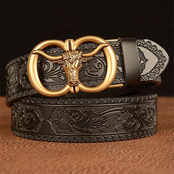 Mode Rind Schnalle Rindsleder Gürtel Qualität Legierung Automatische Schnalle Wasitbad Riemen Echtes Leder Geschenk Business Gürtelgürtel Männer