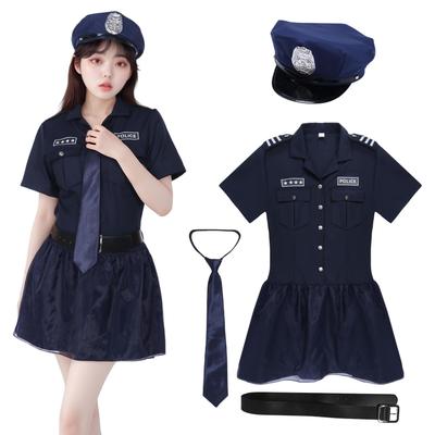 Moerstar Detektiv Cosplay Halloween Uniforma Sexy Policistka Roztomilé Cosplay Doplňky Mini Školní 4 Barvy Velikost Kostým, Dámský Kostým, Košile,