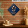 2D Flat - 1pc Vintage Tulip Theme 2D Flat Metal Aluminum Sign, Wall Hanging Decoration, Ideal for Living Room, Dining Room, Entrance, Study, Hallway
