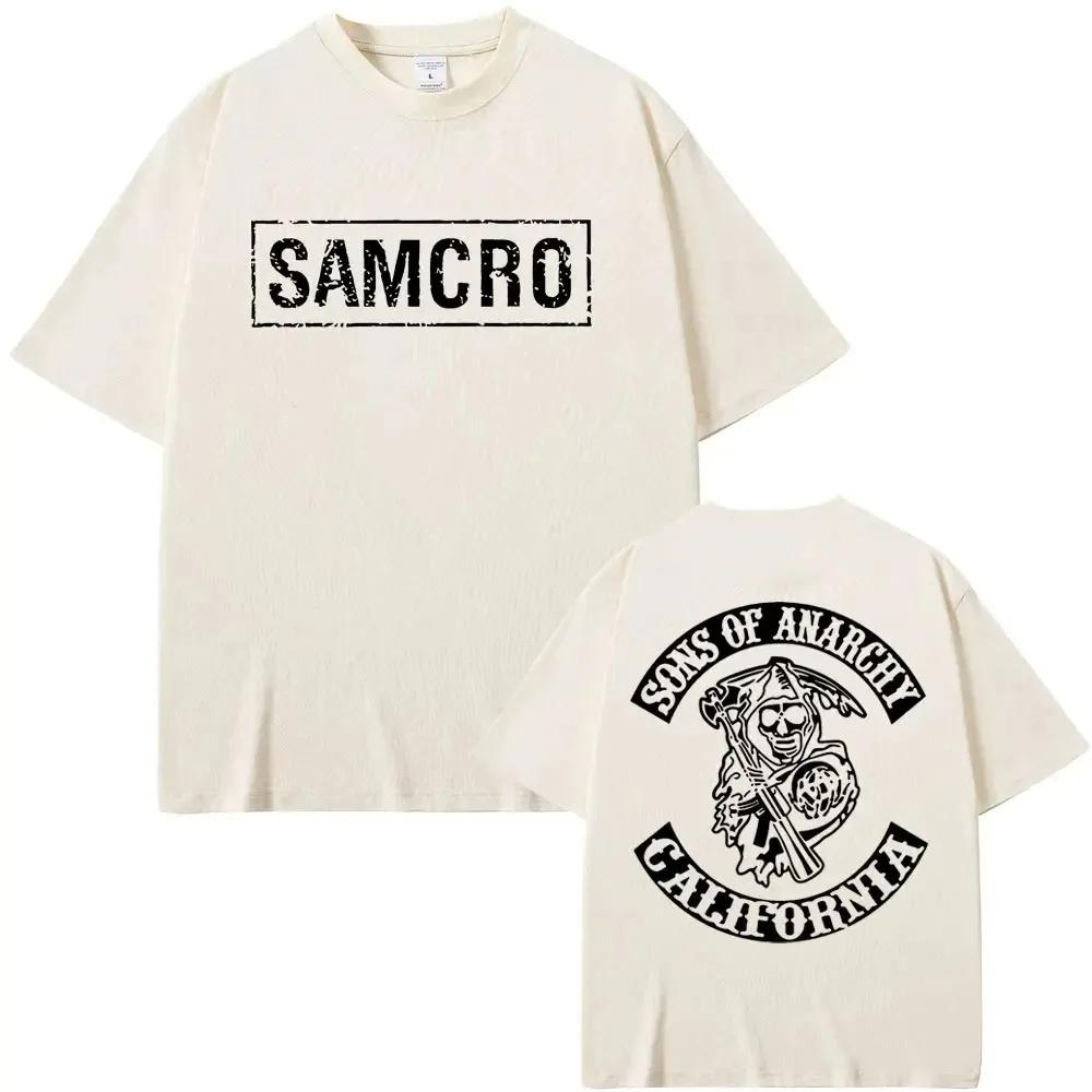 Sons of Anarchy SAMCRO Men Cotton T-shirt Luxury Brand Fashion Big Size Top Casual Short Sleeve Streetwear New Arrival Tee S-4XL