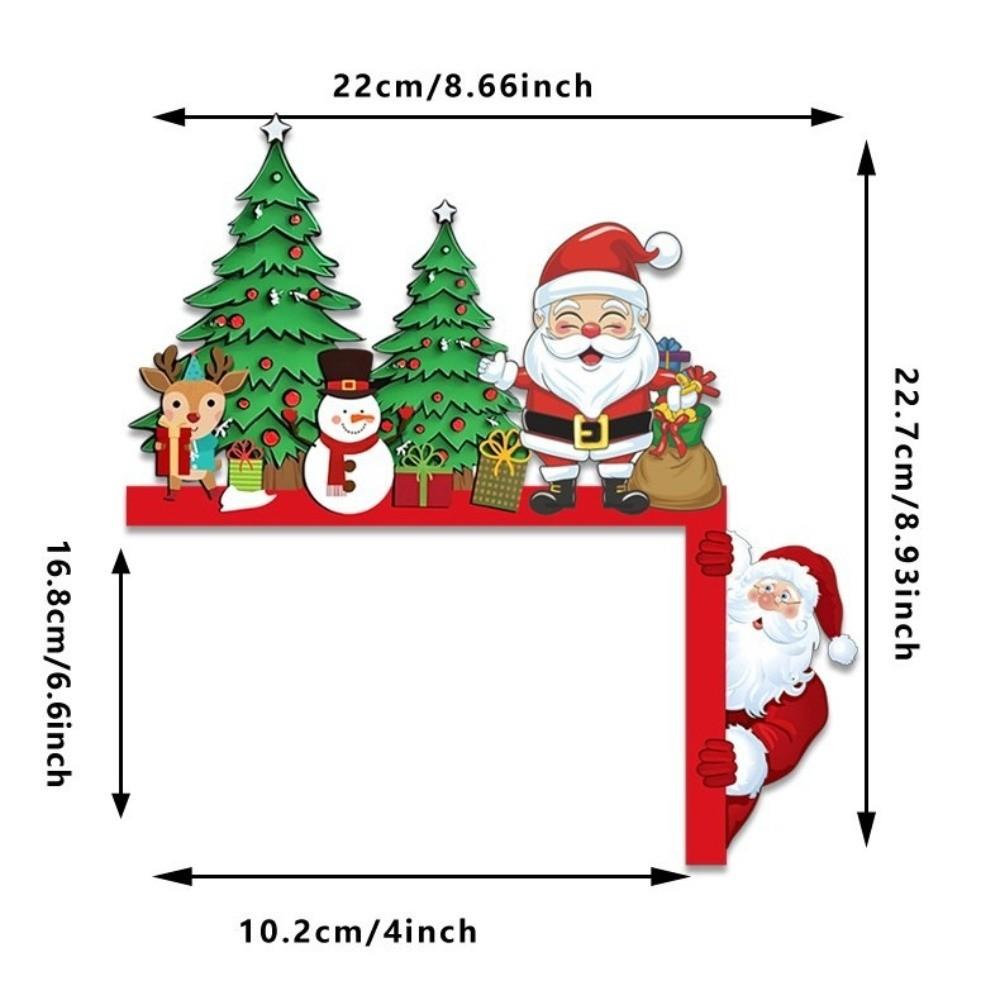 DIY Door Frame Decor Wooden Christmas Sticker NEW Christmas Decorative Corner Sign