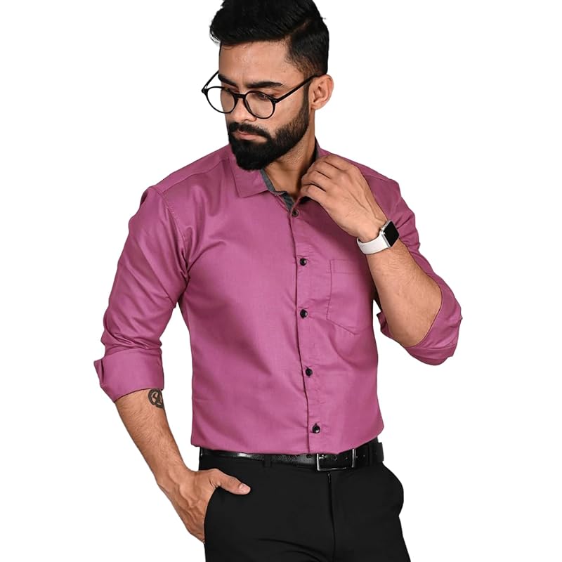 Tee Projekt Premium Plain Cotton Shirt for Men Cotton Shirt Casual Shirt Solid Shirt Full Sleeves Formal Shirt