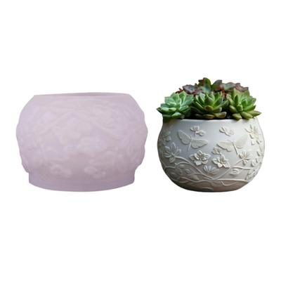 Flexible Wiederverwendbare Blumentopf-Form mit detailliertem Libellen-Design Silikon-Textur für Harz Beton Zement Basteln