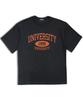 UNDEROFF Oversized Crew Neck University Short Sleeve T-Shirt White Blue