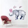 Hand Painted Elephant and Balloons PVC Wall Sticker for Bedroom Living Room Sofa Background Self-Adhesive Removable Wall Art