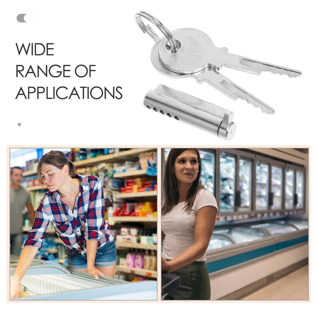 Zamek do lodówki 35 mm cylinder Wytrzymały zamek do lodówki i zamrażarki Do szklanych drzwi szafek ekspozycyjnych Niska temperatura Trwały