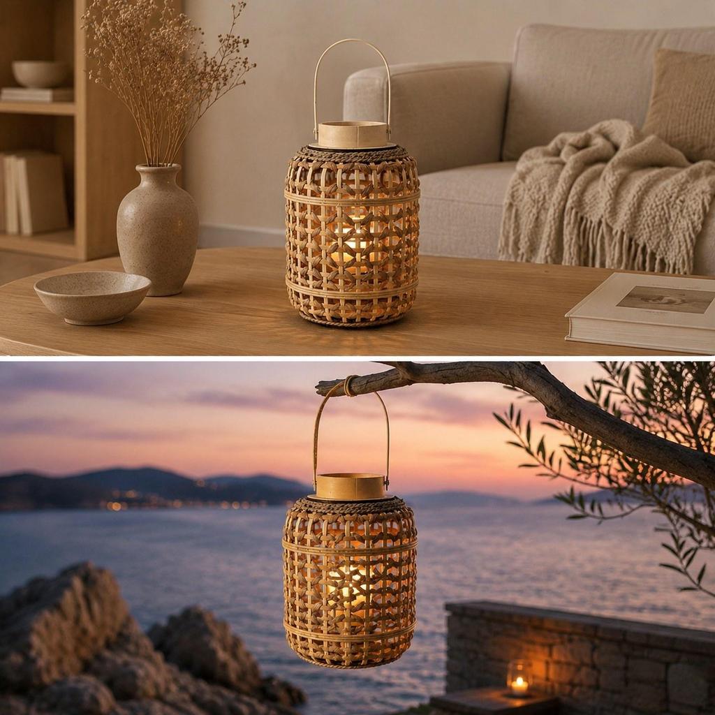 Decorative Handwoven Candle Holder Modern for Wedding Kitchen Indoor Outdoor A