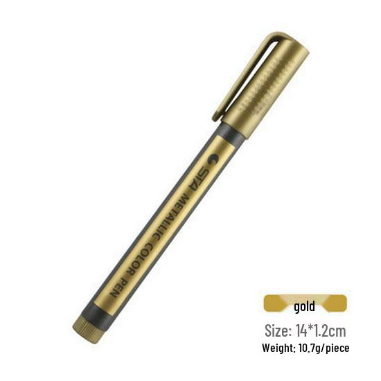 STA 8151 Colored Metal Paint Marker for DIY and Black Cardstock Art.