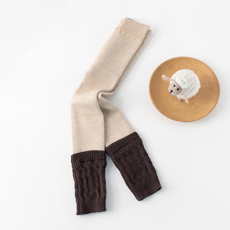 Baby Leggings Girl's Pant Autumn Winter Cashmere Baby Patchwork Stitching Leggings Fashion Fine Warm Cashmere Casual Pants