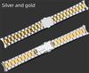 Classic Silver and Gold Curved End Stainless Steel Watchband 18 20 22mm Solid Links Bracelet Fit For Seiko Enicar Orient Watch