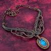 Tibetan Turquoise Gemstone Necklace Copper Wire Wrap Moonstone Jewelry Adjustable Necklace